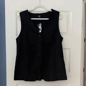 GAP Linen-blend Longline Vest